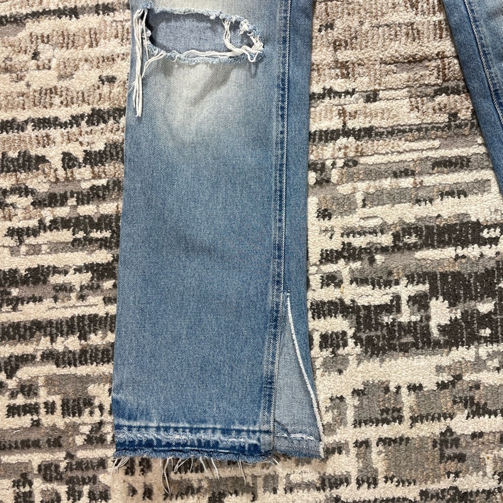 BDG Midrise Bootcut Leg Slit Blue Distressed Cotton Jean Size 27 - Picture 6 of 10